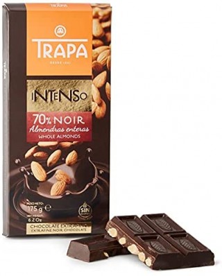 TRAPA BAR INTENSO 70% NOIR DARK CHOCOLATE ALMONDS 175gr