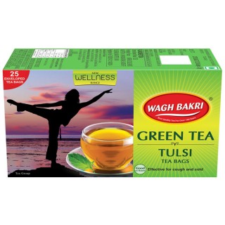 WAGH BAKRI TULSI GREEN TEA BAGS 25 PCS