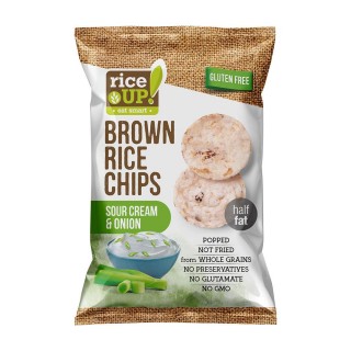 RiceUP BROWN RICE CHIPS SOUR CREAM & ONION 60g
