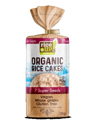 RiceUP BIO ORGANIC RICE CAKES 7 SUPER SEEDS Vegan 120g