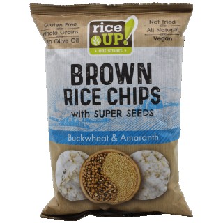 RiceUP BROWN RICE CHIPS SUPER SEEDS BUCKWHEAT & AMARANTH Vegan 60g