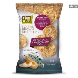 RiceUP BROWN RICE CHIPS Gorgonzola Cheese & Caramelized Pears 60g