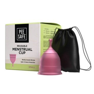PEE SAFE REUSABLE MENSTRUAL CUP WITH MEDICAL GRADE SILCONE FOR WOMEN   SMALL