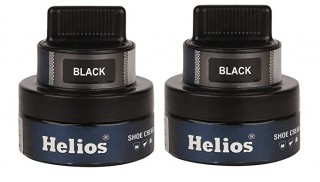 HELIOS SHOE CREAM GLASS JAR WITH APPLICATOR BLACK