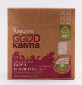 ORIGAMI Origami Good Karma Paper Serviettes   100 pull 1 ply 30cm 30cm