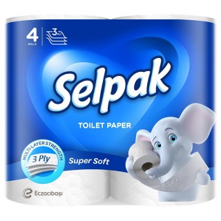 SELPAK Toilet Roll Plain 3ply 4rolls/pack