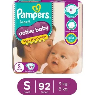 PAMPERS ACTIVE BBY SMALL/3-8KG 92N