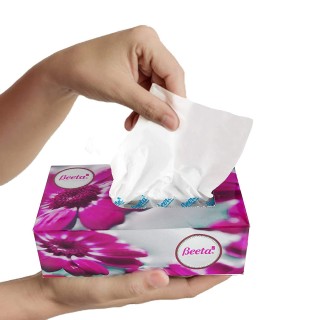 Beeta Face tissue box SILVER / ULTRA 100 pulls 2 ply ultra soft paper