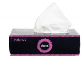 Beeta Face tissue box PERFUMED / BLACK 100 pulls 2 ply ultra soft paper
