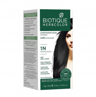 BIOTIQUE Herbcolor 1N Natural Black 50 gm +110 ml