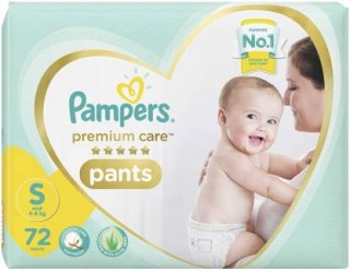 PAMPERS BBY DPR PRM CARE PANTS SMALL 72P