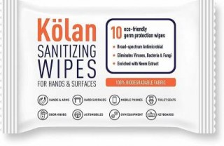 Kolan Sanitizing Wipes For Hand & Surfaces (10 germ protection wipes)