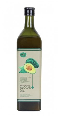 Black & Green Extra Virgin Cold Press Multipurpose Avocado Cooking Oil Bottle 1000 ml