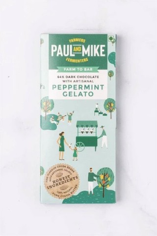 PAUL AND MIKE 64% DARK CHOCOLATE WITH ARTISANAL PEPPERMINT GELATO