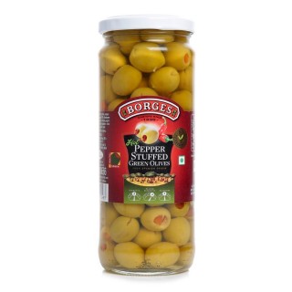 Borges Hot Pepper Stuffed Green Olives 12X283g