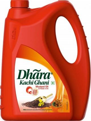 Dhara Kachi Ghani Mstrd Oil 5lt Jar