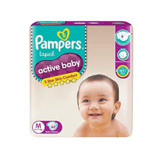 PAMPERS BABY DIAPER ACTIVE BABY M3 62P