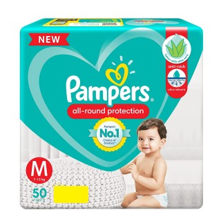 PAMPERS PANTS BABY DIAPER MED 50P
