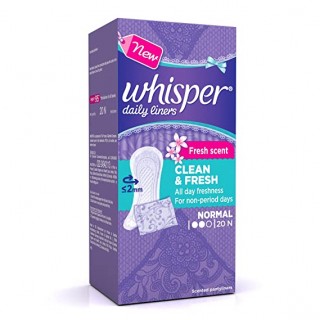 WHISPER DAILY LINERS CLN & FRESH BX 20P