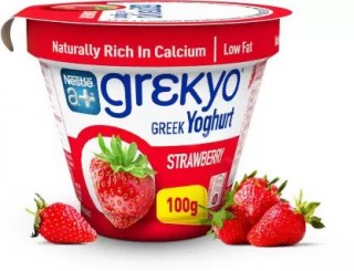 NestleáDAIRY a+ Grekyo Greek Yoghurt Strawberryá100GM